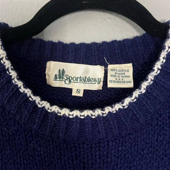 Vintage Sportables II Sailboat Sweater Women’s S Blue Nautical Coastal Knit 80s - Picture 4 of 4